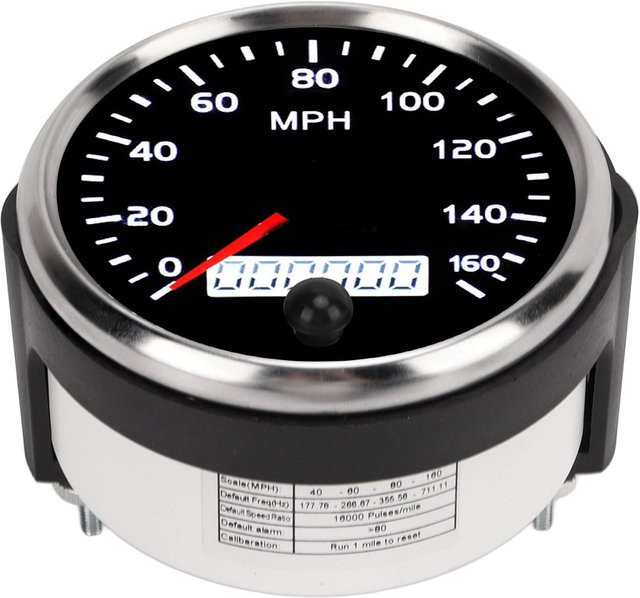 Koogeelife LCD Tachometer Geschwindigkeitsmesser 0-160MPH für Auto LKW Boot mit weiß-gelber Hintergrundbeleuchtung Schwarz - Bild 1