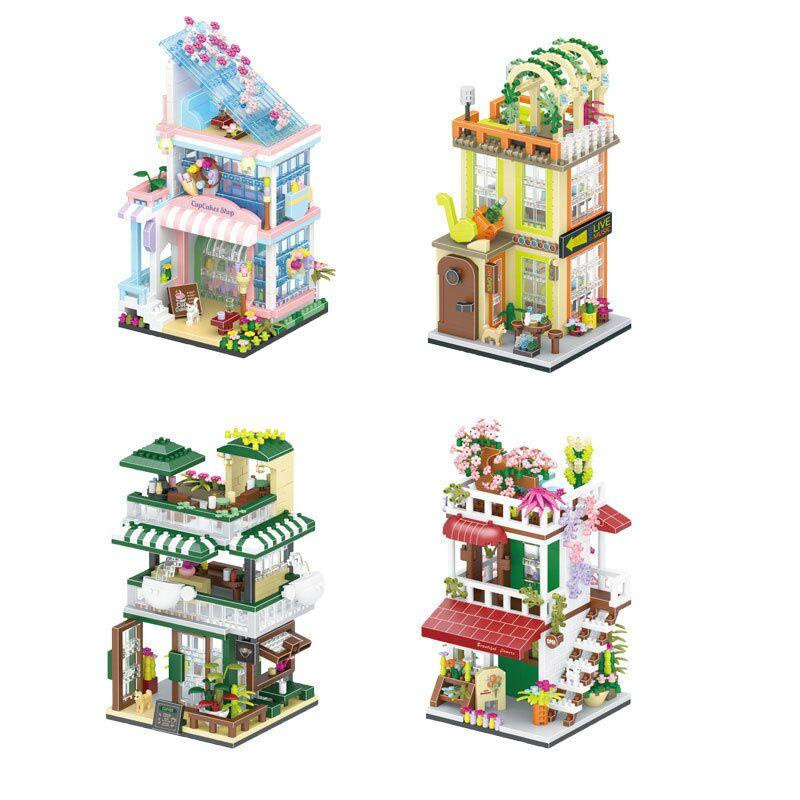 Linyi toy Bausteine Blume Haus Gebäude Dessert bunt - Bild 1