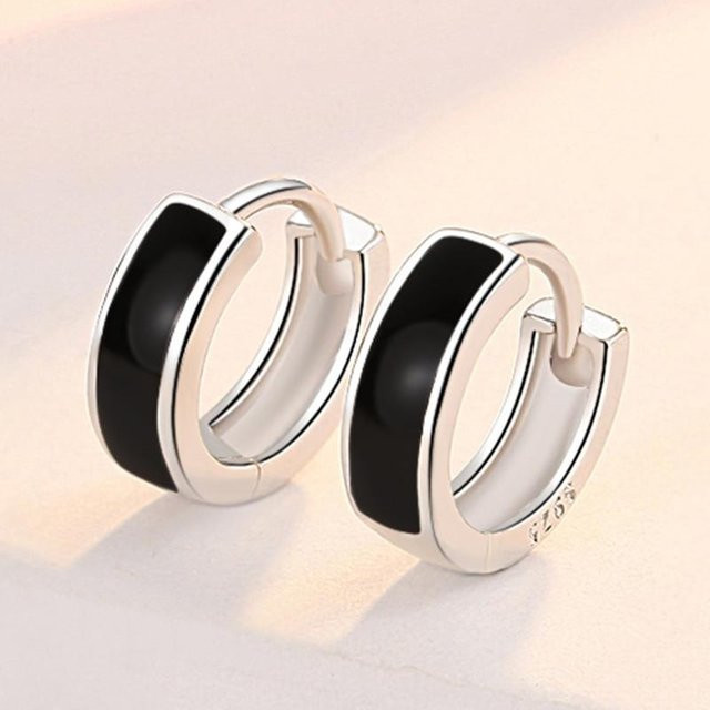 Allbestart Ohrstecker 925 Silber, Schwarz, Damen - Bild 1