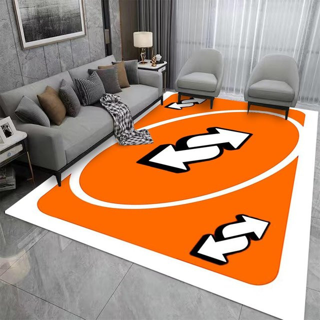 Miniso Uno Teppich Cartoon Modern Abstract in Orange, Rutschfest und Waschbar, B: 120 cm, L: 160 cm - Bild 1