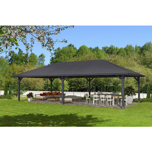 Skan Holz Pavillon Orleans 4 aus Fichtenholz in Grau, Breite: 489 cm, Tiefe: 966 cm - Bild 3
