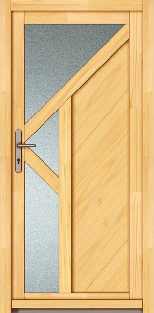 Holz-Mehrzwecktür Panto Modell Föhr aus Fichte in Natur Braun, Anschlag Links, B: 98 cm, H: 200 cm - Bild 1