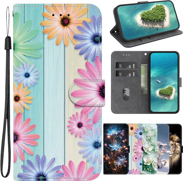 Magnetische Leder Handyhülle als Flip-Cover Brieftasche für Honor X60i X9B X9C X8B X8C X7B X7C X6B X6A X7A X8A X5 X7 X8 X9 5G Plus in Multicolour - Bild 1