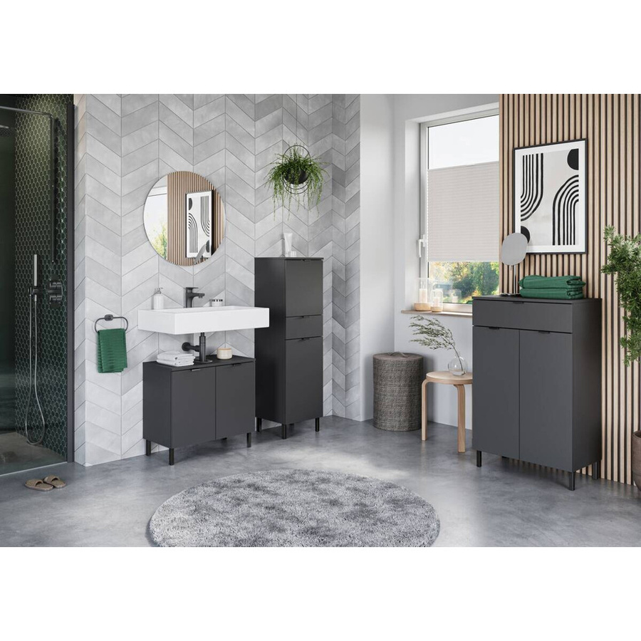 Germania Kommode Graphit mit Soft-Close-Schubladen B/H/T: 60 x 97 x 34 cm - Bild 3
