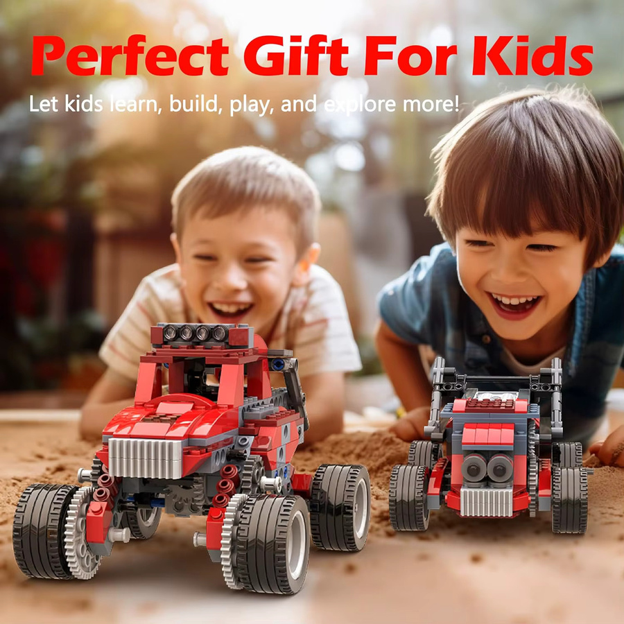 Apitor 8-in-1 STEM-Sets, Elektrisches Monster-Truck-Bauspielzeug, DIY-Lernbausatz, für Kinder im Alter von 6-8 Jahren - Bild 3