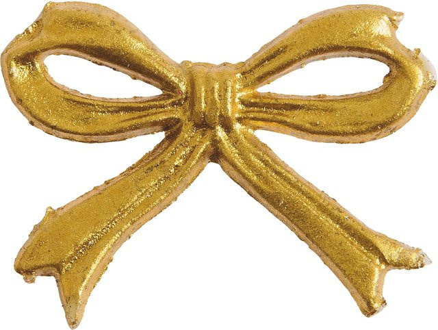 Rico Design Wachsdekor Schleife groß in Gold mit Klebefläche - Bild 1