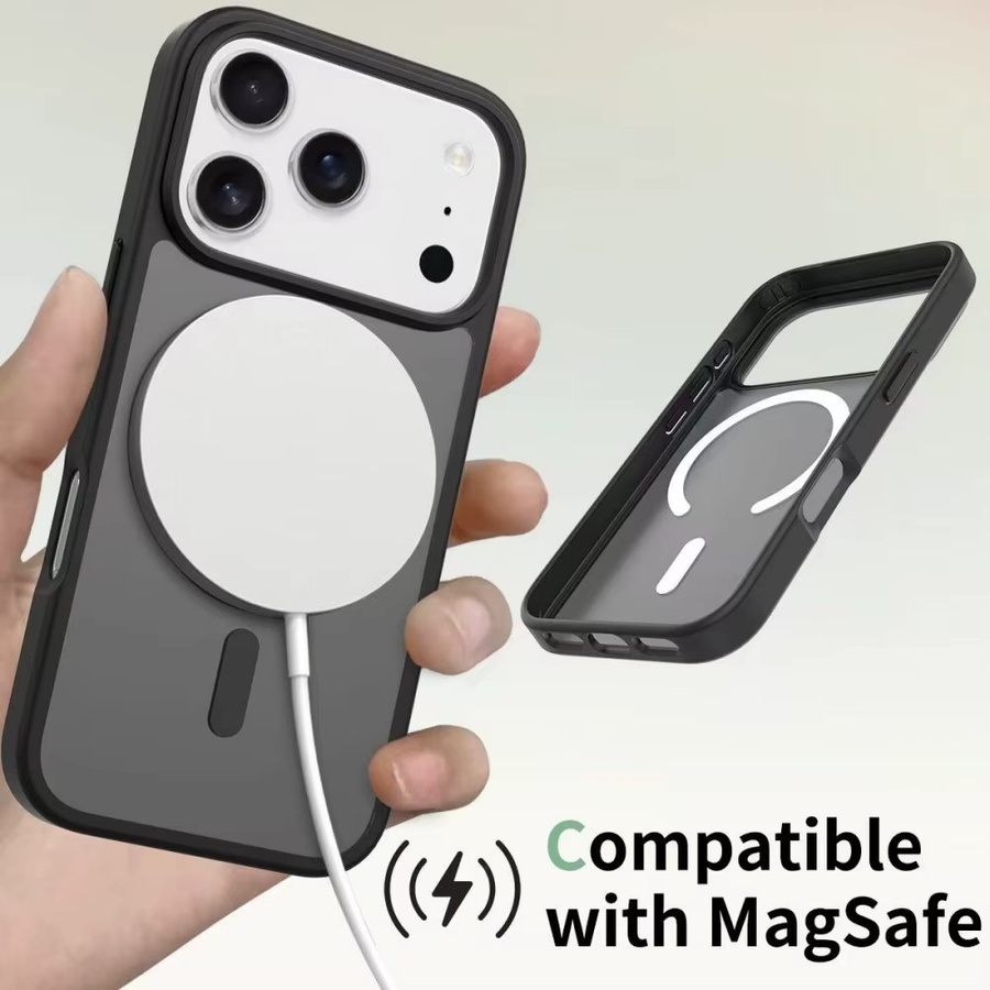 Matte magnetische transparente Schutzhülle für iPhone 16 mit MagSafe Unterstützung in Blau - Bild 2