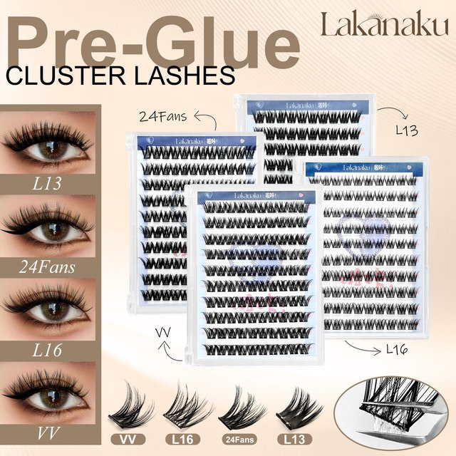 LAKANAKU Wimperncluster, 10-16mm, natürlich lockig, hypoallergen - Bild 1