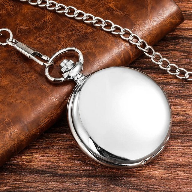 Taschenuhr Quarz, Silber, Römische Ziffern, Unisex - Bild 1