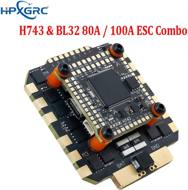 HawkSpeed H743 Stack Flight Controller ICM42688P mit BLHeli_32 80A/100A ESC, Set / Bundle - Bild 1