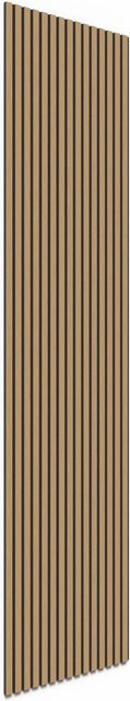 Akustikpaneel Wandverkleidung Denpanels in Eiche Natur mit schwarzem Akustikfilz und Streifenoptik im skandinavischen Stil - Bild 1