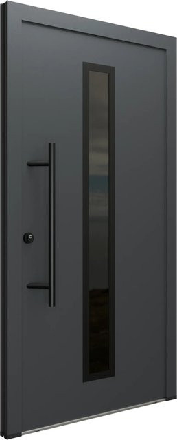 FM Türen Innen Tür AS68 Modell 21 mit Glaseinsatz in Anthrazit, Linksanschlag, B: 100 cm, H: 210 cm - Bild 1