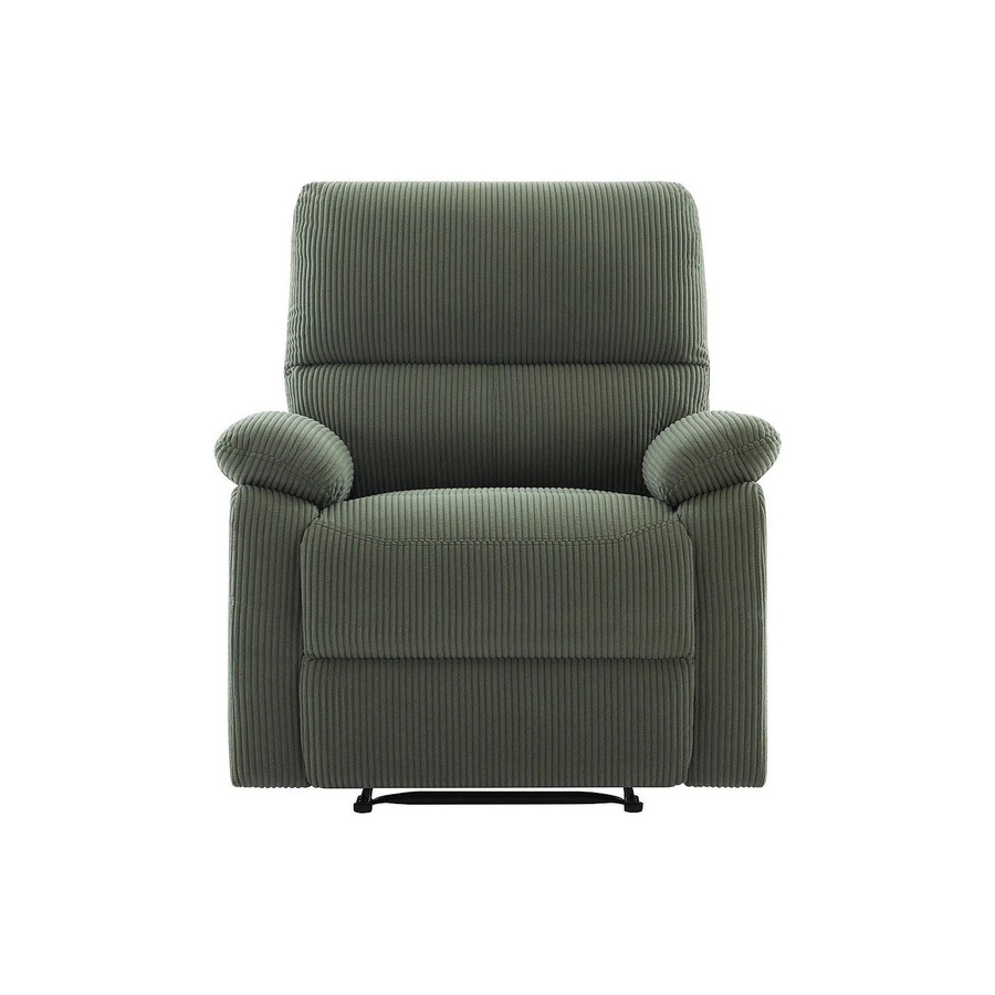 Vente-unique Relaxsessel Lunano in Grün mit Ripp-Velours und Armlehnen - Bild 2