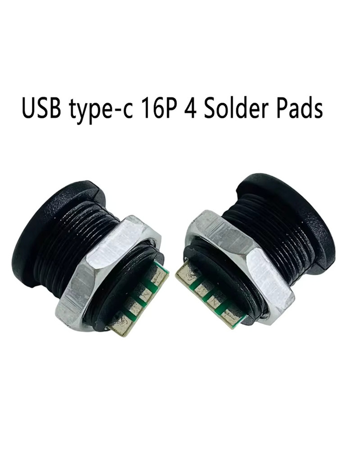 ChengHaoRan USB-C Weibliche Buchse mit 4 Lötpads für Schnellladefunktion, Farbe: Schwarz - Bild 3