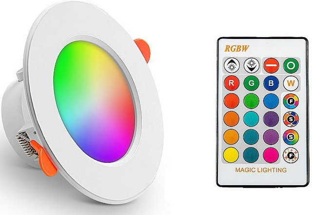 Tuya Bluetooth Smart LED Deckenleuchte Runde Einbaustrahler mit APP-Steuerung, RGBCW Farbwechsel und dimmbarer Funktion, Weiß - Bild 1