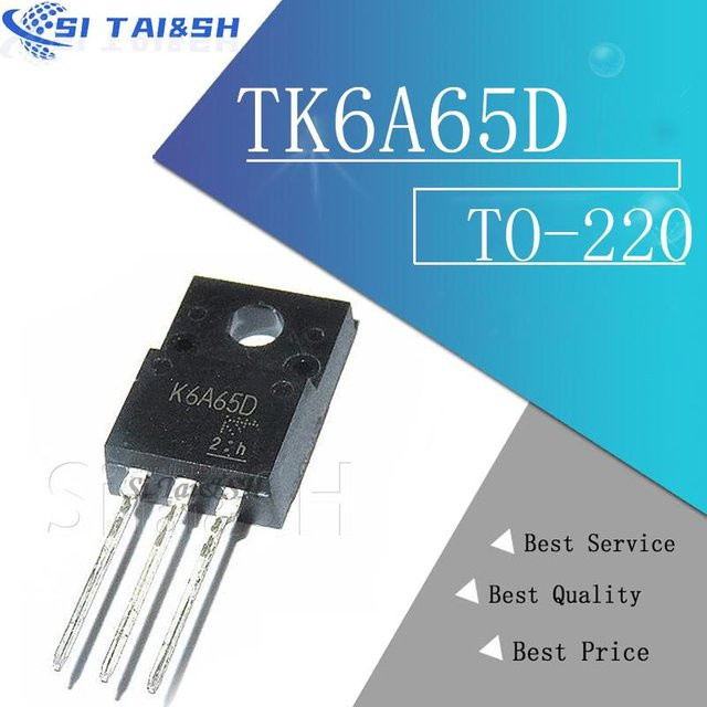 10 Stück Si Tai&SH TK6A65D MOSFET N-Ch FET 650 V, Farbe: Schwarz - Bild 1