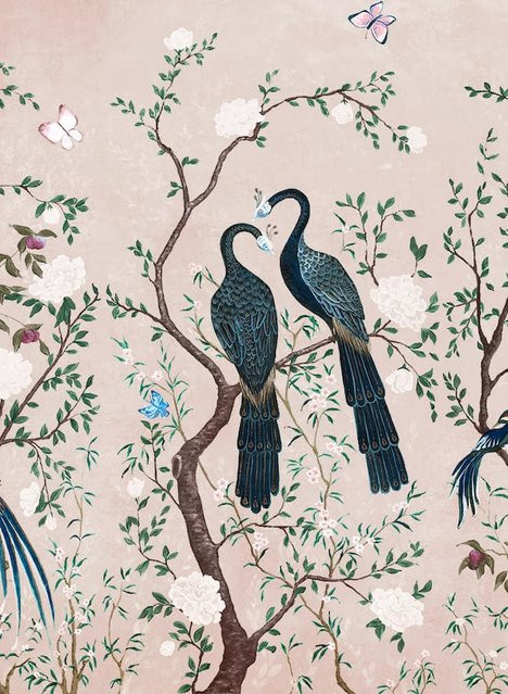 Coordonne Wandtapete Edo Floral in Subtle Pink Vlies-Wandgestaltung im asiatischen Stil - Bild 1