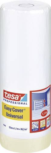 tesa Easy Cover Abdeckfolie Hellbraun mit Klebestreifen, Breite: 1,1 m, Länge: 33 m - Bild 1