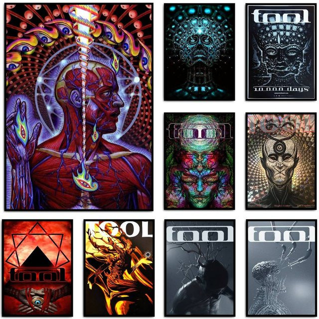 Singer Tool Poster zum Musikalbum 10.000 Tage von Tool als wasserdichte Wanddekoration für Wohnzimmer und Schlafzimmer B/H: 20,0 x 15,0 cm - Bild 1