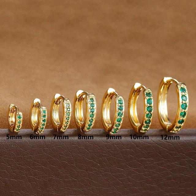 TuiYing Creolen Edelstahl, Kristall Zirkonia, Gold, Unisex, 6mm - Bild 1