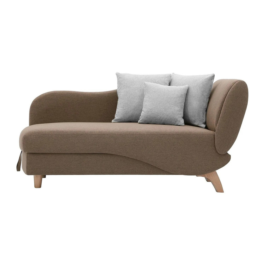 Vente-unique Recamiere Penelope mit Schlaffunktion in Braun, linksseitig, Stoff, Breite: 160 cm - Bild 2