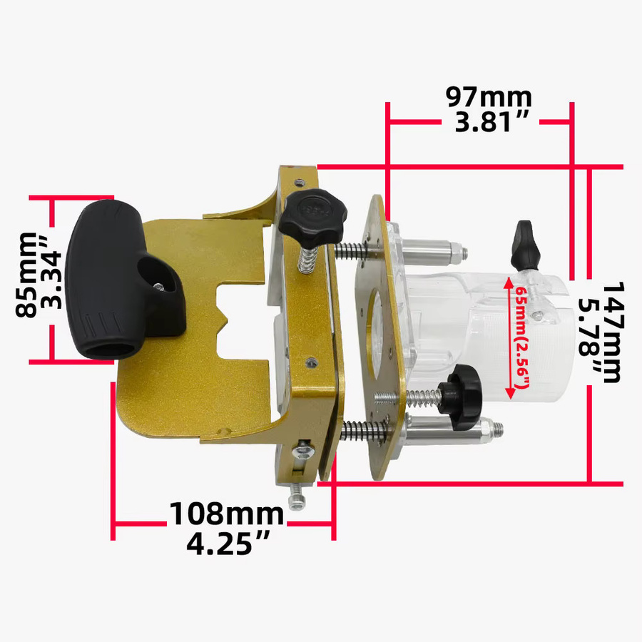 GDART 2-in-1 Schlitzhalterung und Locher-Locator als lineare Schiene und Stemmvorrichtung für 65-mm-Trimmmaschinen zur unsichtbaren Befestigung im Holzhandwerk - Bild 4