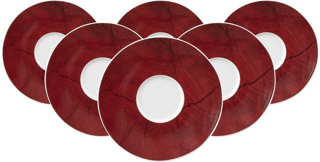 Seltmann Weiden Untertassen Life Christmas aus Porzellan, Rot, 6er Set, Durchmesser: 16,4 cm - Bild 1