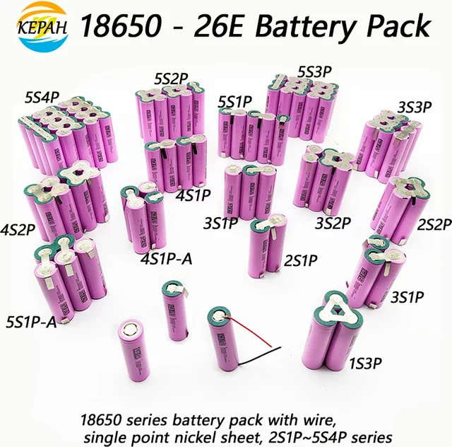 KEPAH Lithium-Ionen-Akku 18650 26E 3,7 V für DIY Elektrowerkzeuge und Schraubendreher - Bild 1