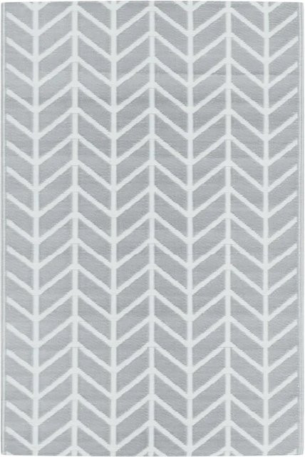 vidaXL Outdoorteppich Grau mit abstraktem Design aus Polypropylen, B/T: 120 x 180 cm - Bild 1