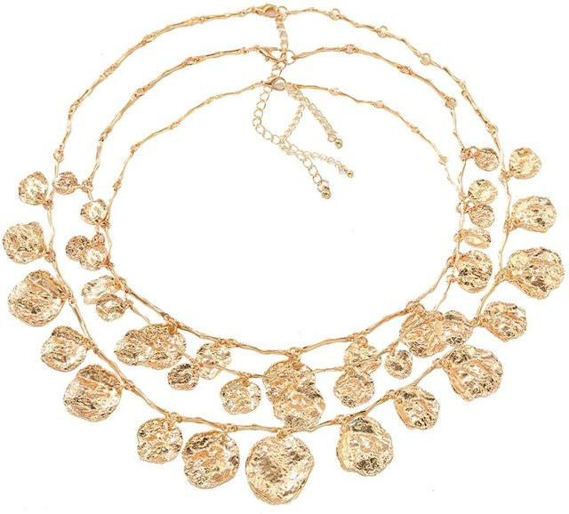 YIRAN Halskette, Kupfer, Gold, Mehrschichtiger Anhänger, Damen - Bild 1