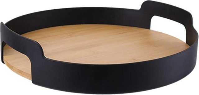 LChome Serviertablett aus Bambus im Nordic Stil, Schwarz - Bild 1