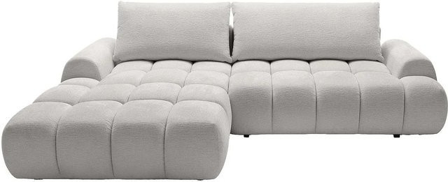 Vente-unique Schlafsofa Farneta in Hellgrau mit L-Form und Schlaffunktion, Breite: 280 cm - Bild 1
