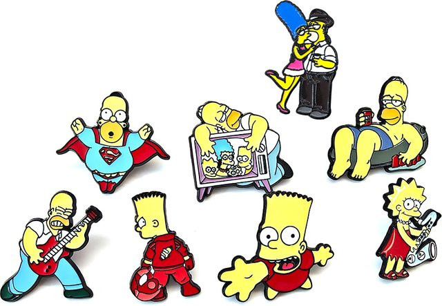 The Simpsons Broschen-Set, Emaille, Bunt, Kinder - Bild 1
