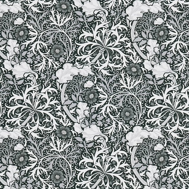 Profhome Floral Tapete Blumen Muster Matt Schwarz Weiß Hell-Grau B: 0,53 m, L: 10,05 m - Bild 1