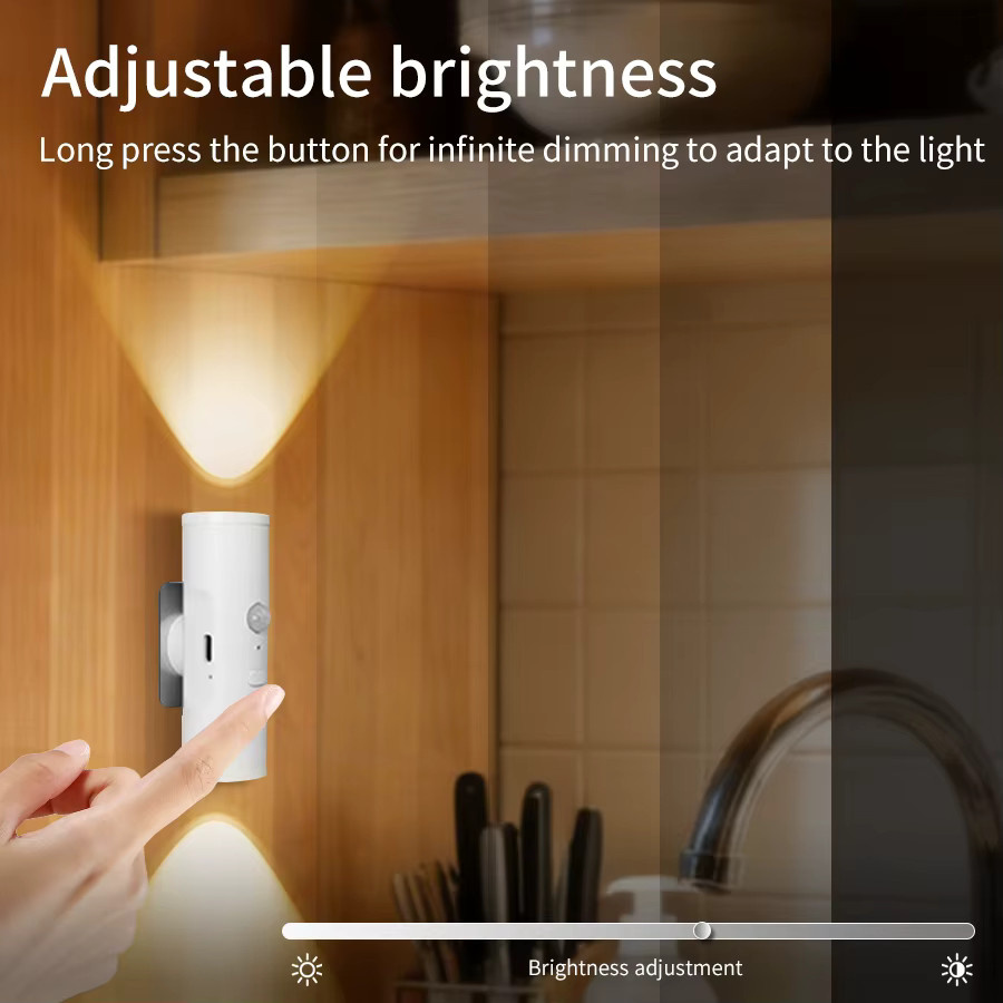 MeeToo LED-Nachtlicht mit Bewegungssensor, dimmbare magnetische Wandlampe in Weiß für Flur, Treppe und Schlafzimmer - Bild 2