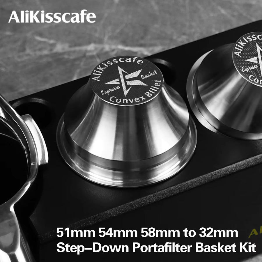 Alikisscafe Step-Down Siebträgerkorb Konvex Billet aus Edelstahl in Silber für DeLonghi, Breville und HiBrew Espresso Zubehör - Bild 3