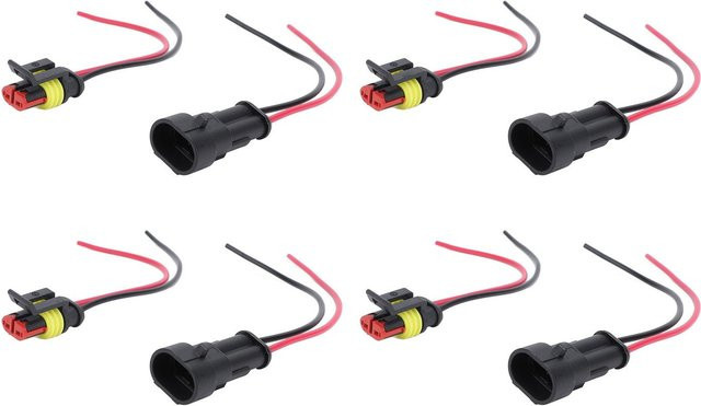 GoolRC 2-poliger Stecker- und Buchsenadapter Elektrischer Verbinder Kabelbaum für Automobile Motorräder Wohnmobile in Schwarz - Bild 1