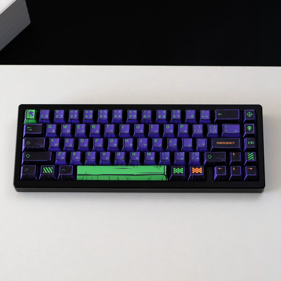 Jaycomia Comic EVA01 Tastenkappen Cherry Profile PBT Dye Sub für mechanische Gaming-Tastaturen in Purple - Bild 3