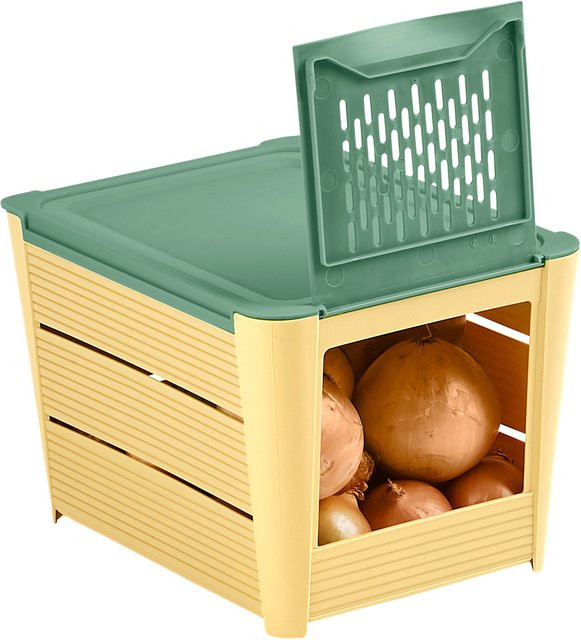 Gemüsebox mit Klappöffnung von Moderne Hausfrau in Grün und Braun - Bild 1