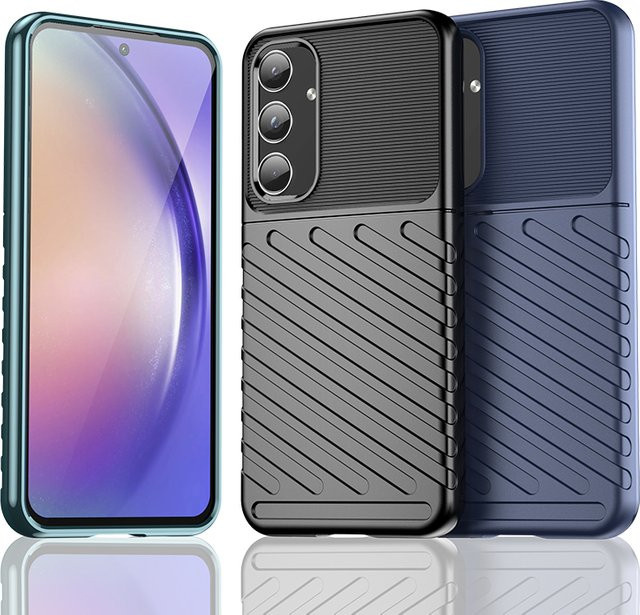 Stoßfeste Silikon-Handyhülle Luxus-Abdeckung für Samsung Galaxy A25 5G, A35 und A55 in Blau - Bild 1
