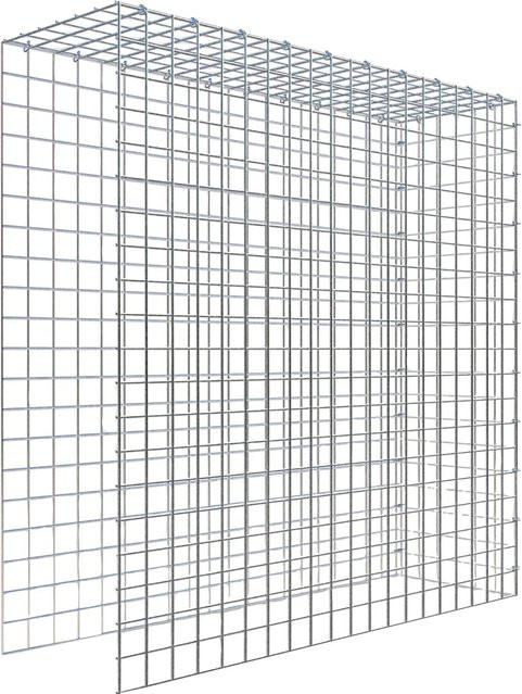 Gabiona C-Ring Anbaukorb Typ 4 in Silbergrau, Maschenweite 5 x 5 cm, B/T/H: 100 x 100 x 30 cm - Bild 1