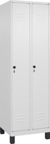 C+P Spind Classic PLUS Garderobenschrank mit 2 Abteilen, Farbe Weiß/Grau, H x B x T: 195 x 60 x 50 cm - Bild 1