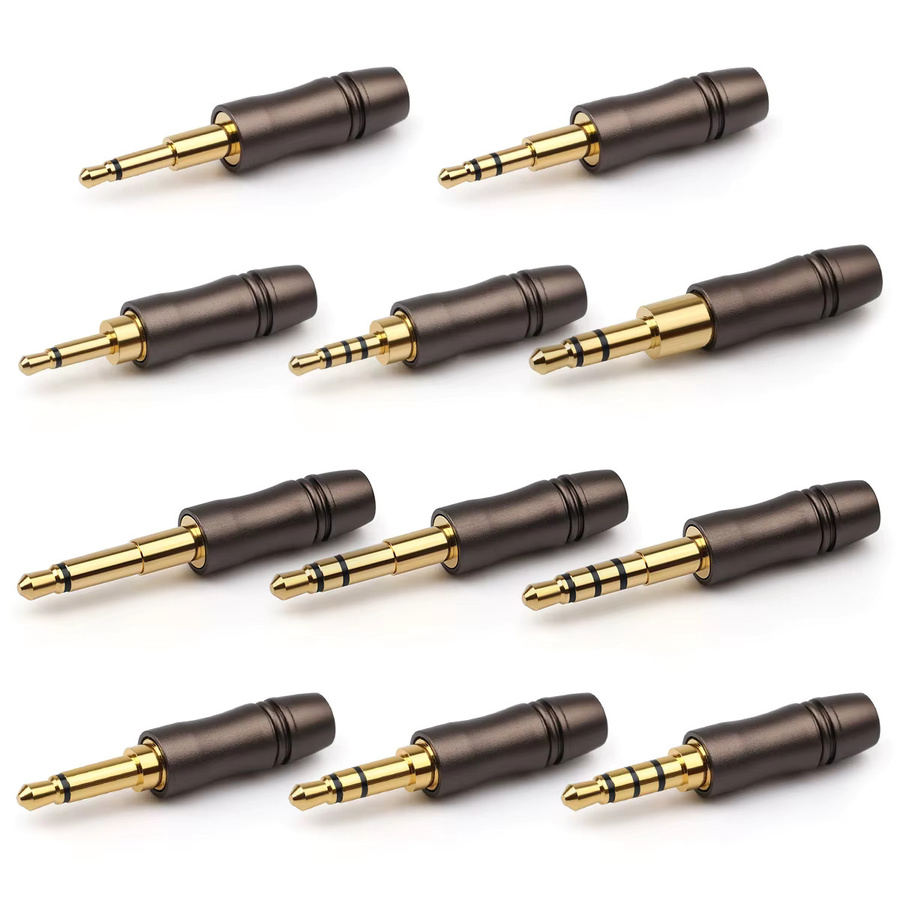 QYFANG Audio Stecker Set mit 2,5 mm und 3,5 mm Jack in Gold, Mono und Stereo sowie vierpolig - Bild 2