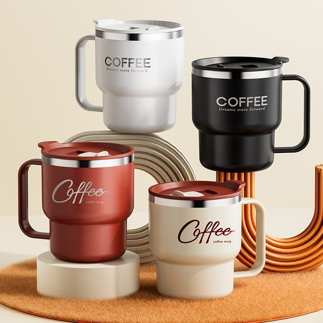 WORTHBUY Isolierte Kaffeetasse aus Edelstahl 304, Doppelwandiger Wasserbecher in Rot - Bild 1