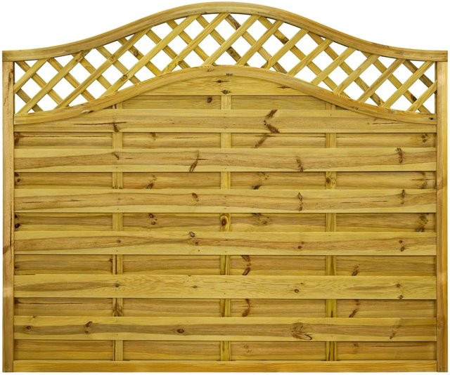 GartenLand Dichtzaun VARIO Gebogen mit Rankgitter aus Kiefer Holz in Grün, H x B: 180 x 150 cm, kesseldruckimprägniert - Bild 1