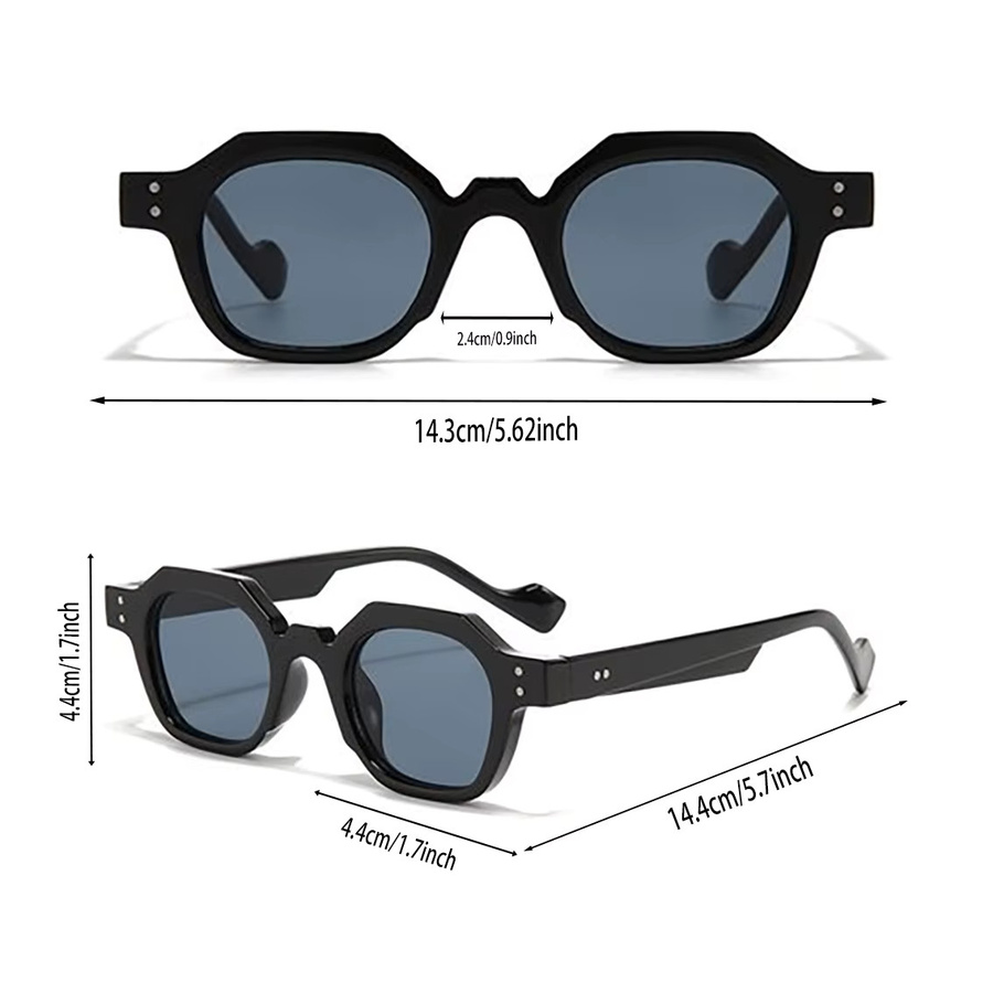 Hindfield Lesebrille, hexagonal, Vollrand, Kunststoff, Schwarz, Unisex - Bild 2