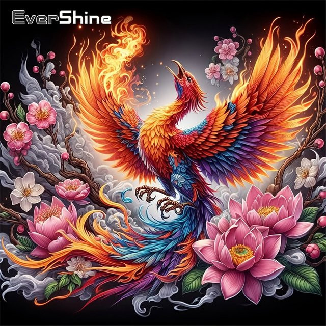 EverShine Diamant-Mosaik Phoenix DIY Stickerei mit Vollquadrat-Bohrer in Multicolour zur Heimdekoration - Bild 1
