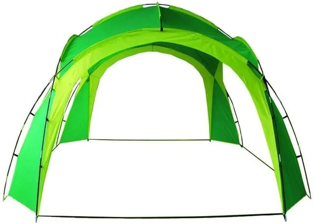 DELUKE Pavillon ZAGREB Grün aus Polyester für Camping, Festival und Garten mit Tragetasche, B: 350 cm, T: 350 cm, H: 230 cm - Bild 1