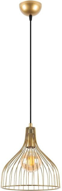 Opviq Pendelleuchte Cafu in Gold, höhenverstellbar, E27, B/T/H: 25 x 25 x 123 cm - Bild 1