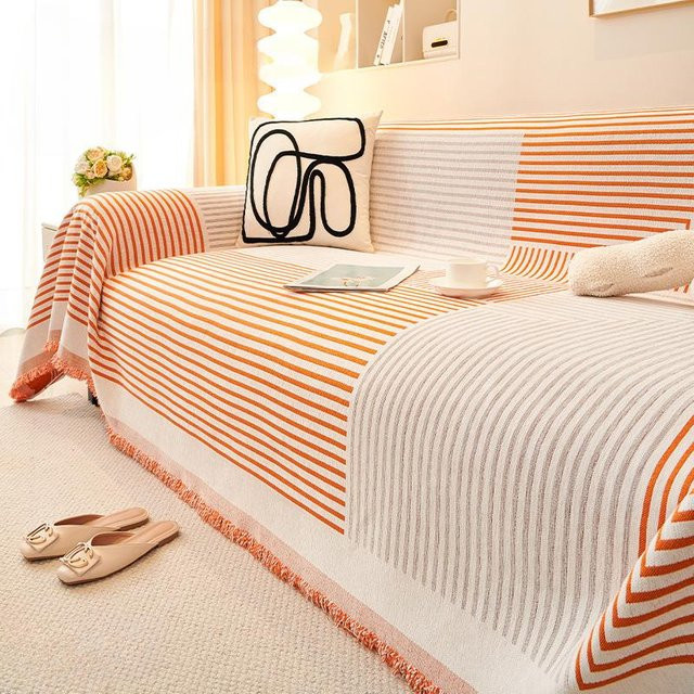 Super Six Chenille Sofadecke im nordischen Design, Anti-Katzenkratz Sofabezug, beige, B: 180 cm, T: 130 cm - Bild 1